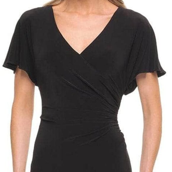 NWT La Femme 29997SC Jersey Mother of the Bride Dress Black Size 14 - Picture 5 of 8